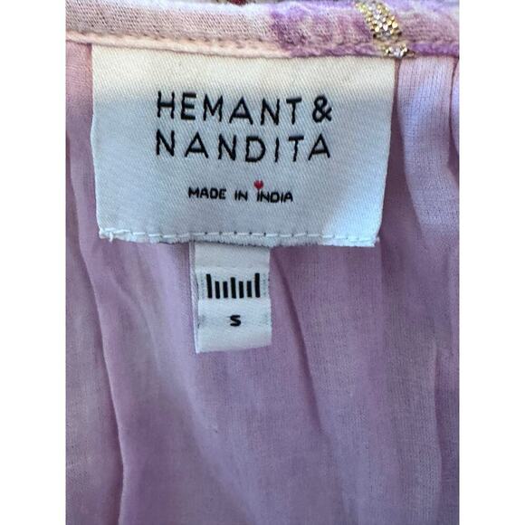 Hemant and Nandita Sahar Women's Pink V-Neck Tiered Eyelet Mini Dress Size Small - Picture 13 of 13